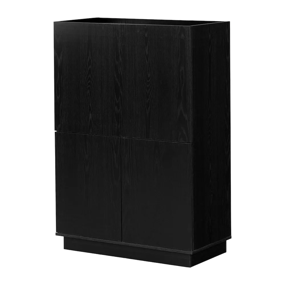 South Shore Arum High-Buffet Cabinet in Black Oak, 35.25 in. x 16.25 in. x 51 in.