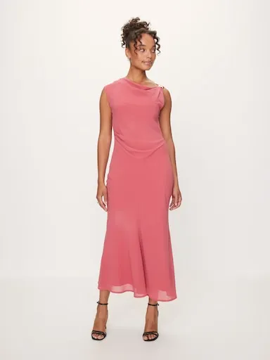 Amanda Gold Trim Midi Dress