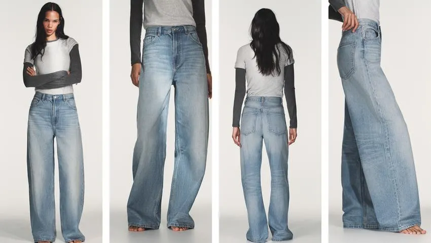 TRF EXTRA WIDE-LEG HIGH-WAIST JEANS