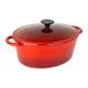 Cocotte faitout en fonte rouge 4L