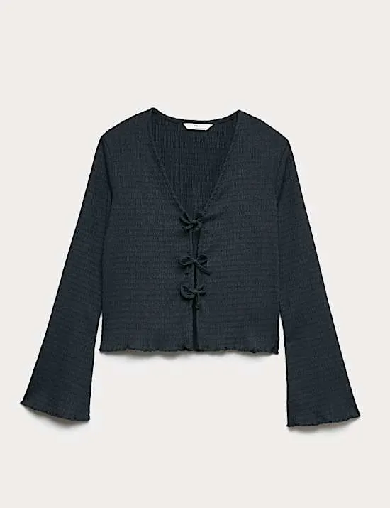 Jersey Tie Up Cardigan (6-16 Yrs)