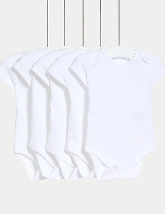 5er-Pack Bodys aus reiner Baumwolle mit Waffelmuster (2,3 kg – 3 J.)