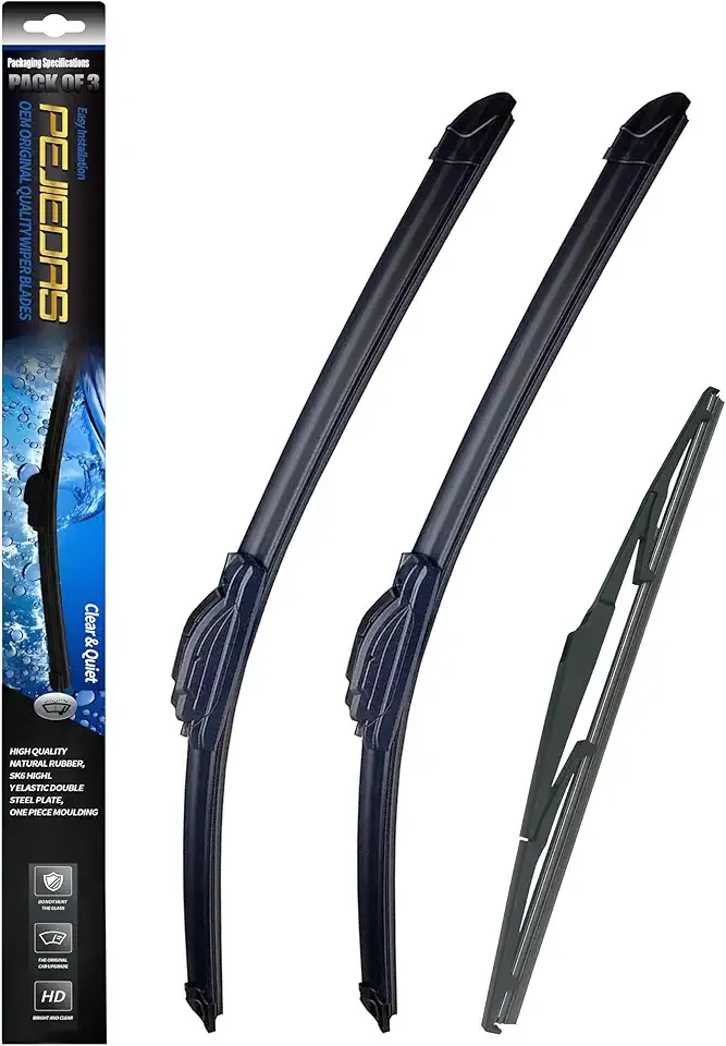 3 x OEM Wiper Blades, Replacement Wiper Blades for Hyundai Santa Fe 2019-2023/Elantra GT 2018-2020/Sorento 2016-2020 (26“ & 16” Front Wipers + 12” Rear Wiper Blades)