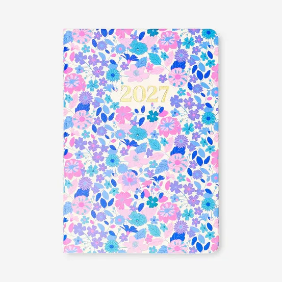 A5 floral daily diary 2027 - English