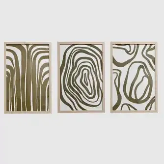 Urban Loft Contour Pulse Framed Print Set of 3