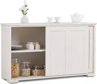 COSTWAY Sideboard, Küchenschrank mit Schiebetüren