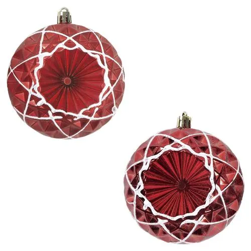 Enchanted Forest® 90mm Red Concave Star Shatterproof Ornaments - 2 Pack