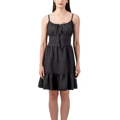 Vestido Mxstaza Mujer Diseño Liso Smock En Espalda