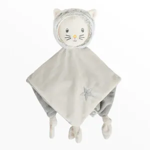 Doudou plat en velours chat