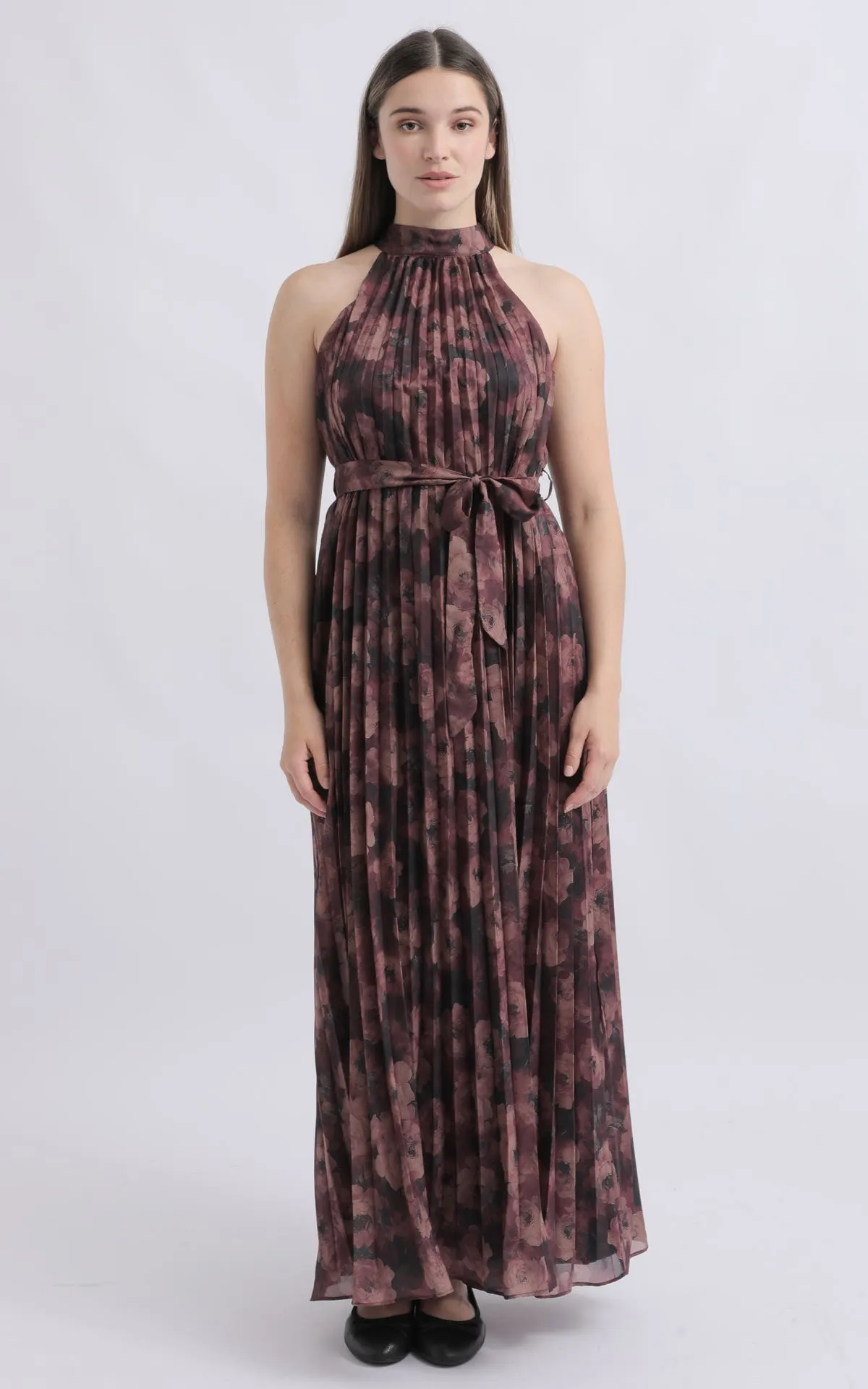 Chiffon Sunray Pleated Maxi