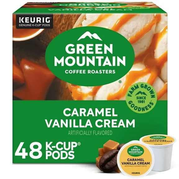 Green Mountain Coffee Roasters, Caramel Vanilla Cream Light Roast K-Cup Coffee Pods, 48 Count