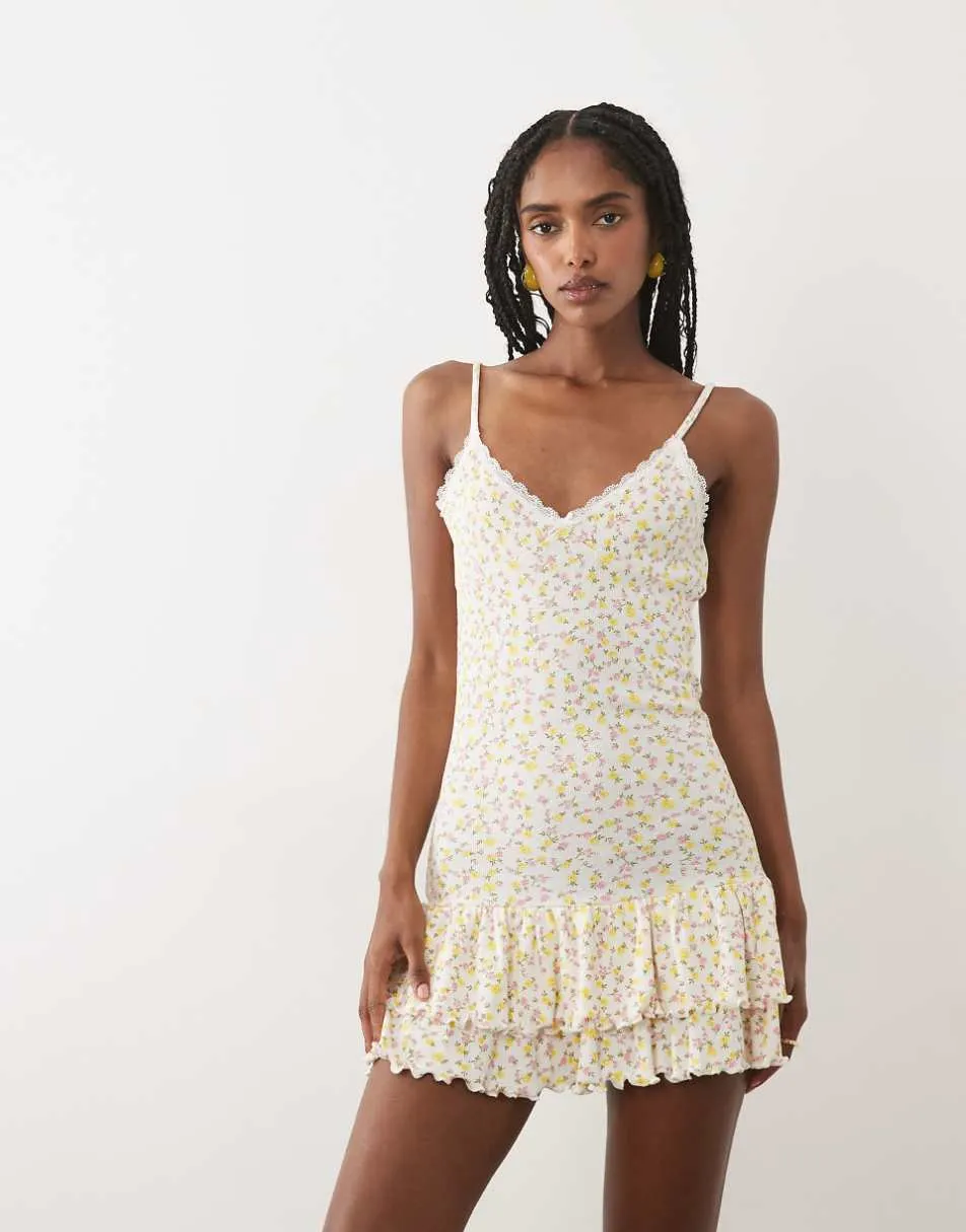 Miss Selfridge cami mini dress in floral print