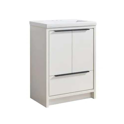 Romali III 23.5in W X 14.9in D X33.5in H Vanity With Ceramic Top In White