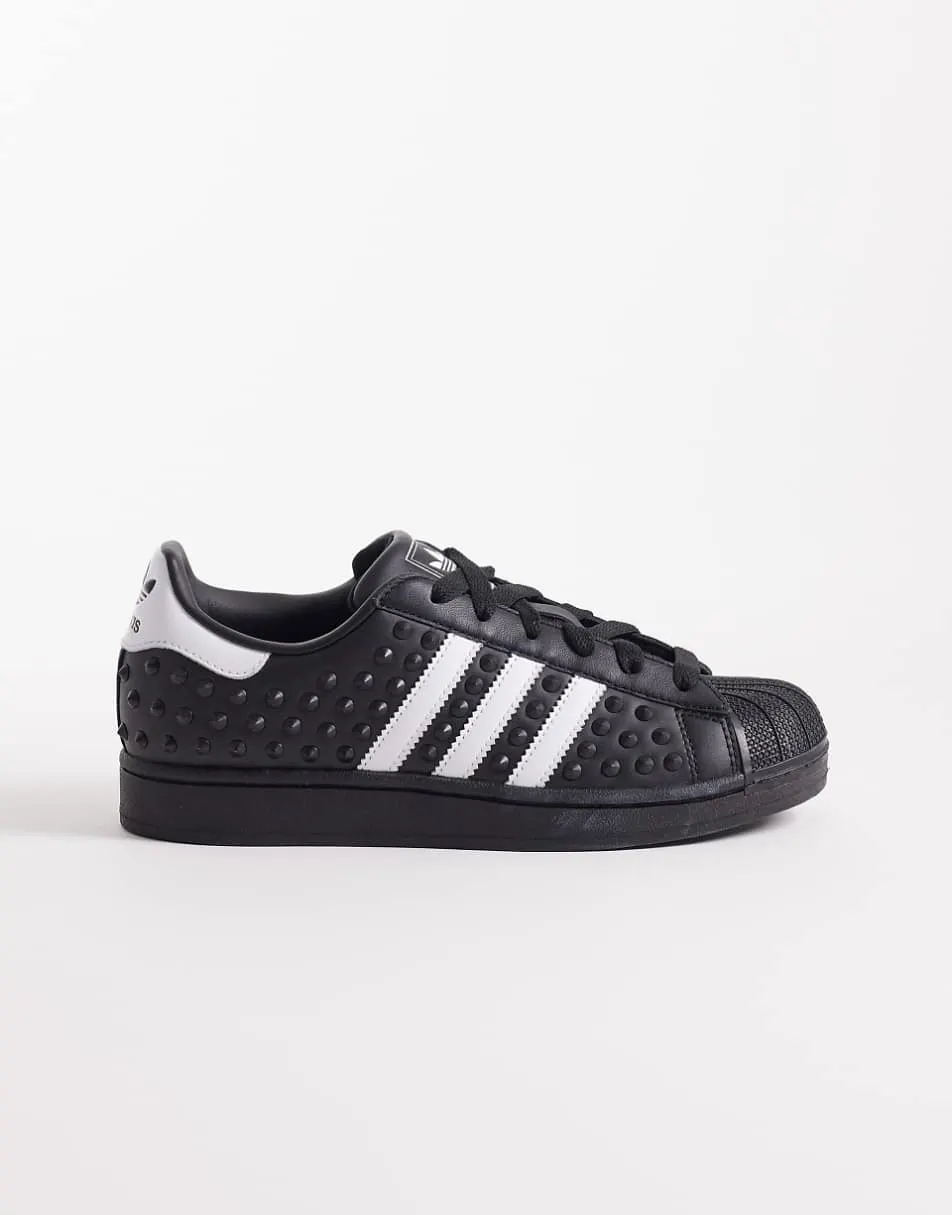 adidas Originals Superstar II stud trainers in black