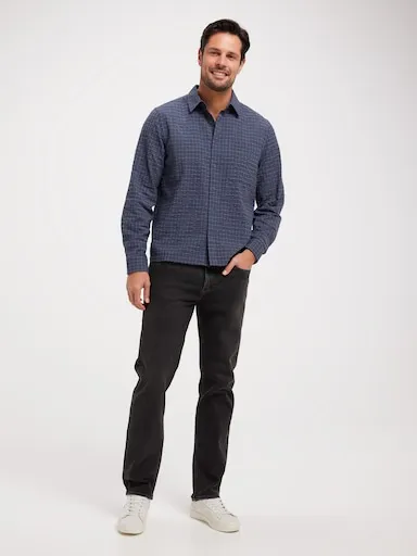 Just Jeans Long Sleeve Seersucker Check Shirt