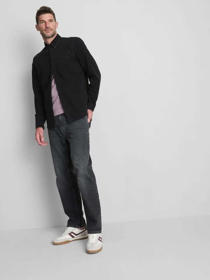 Chemise en denim à boutons et manches longues