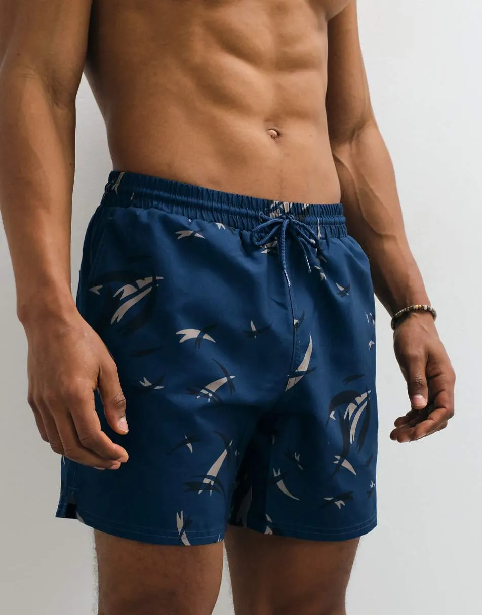 Farah Colbert co-ord arrow print logo swim shorts in navy