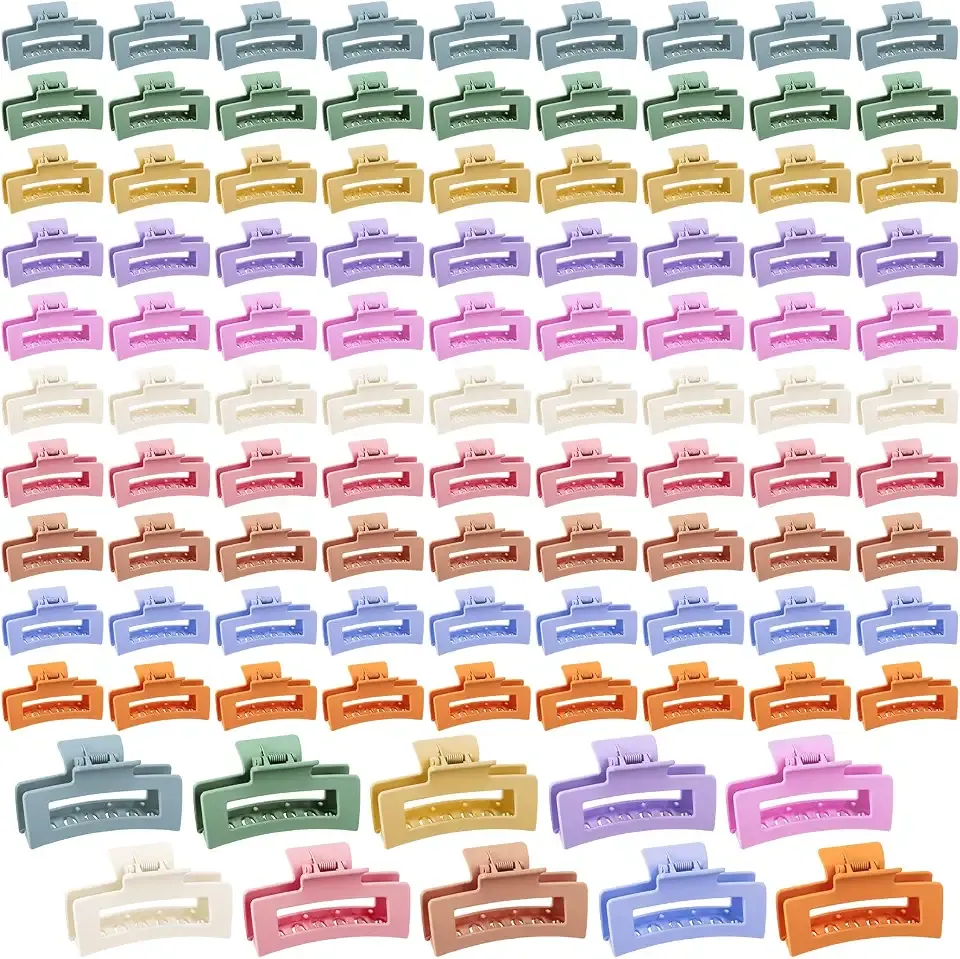 XunYee 100 Pcs Hair Claw Clips Bulk for Women, 3.4'', Frosted Color