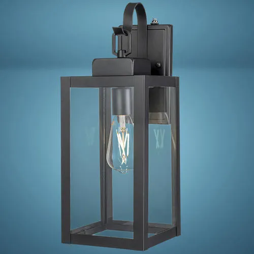 Patriot Lighting® Rhemi Matte Black Dusk to Dawn Outdoor Wall Light