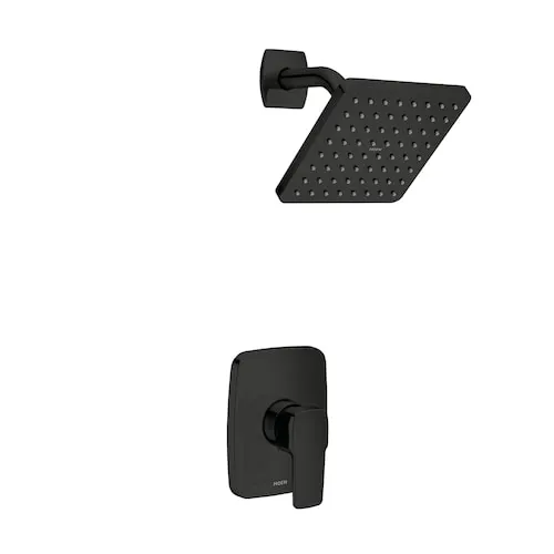 Zoni Bathroom Shower Faucet with 6-Inch Diameter Rain Shower Head in Matte Black