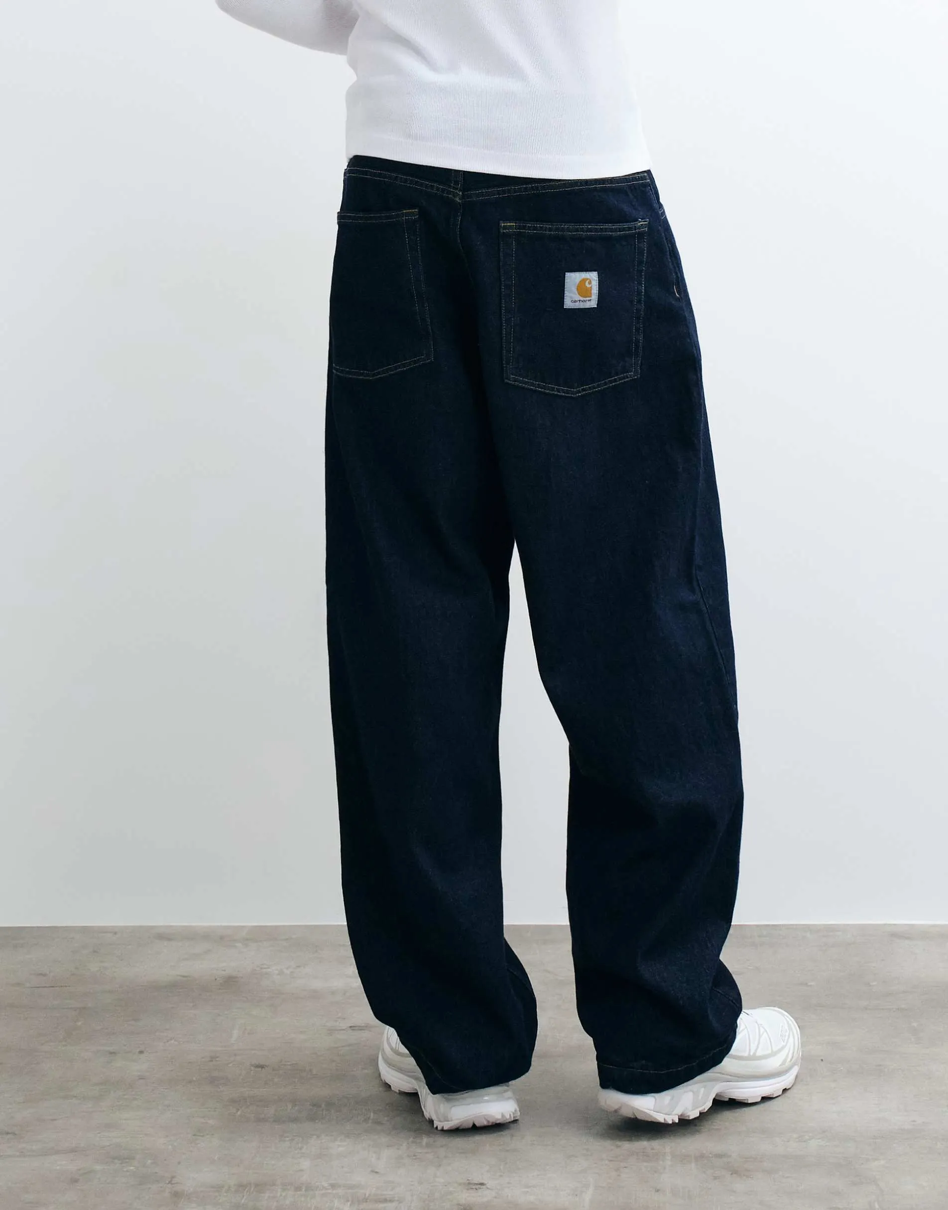 Carhartt WIP Brandon baggy loose straight fit jeans in blue rinse