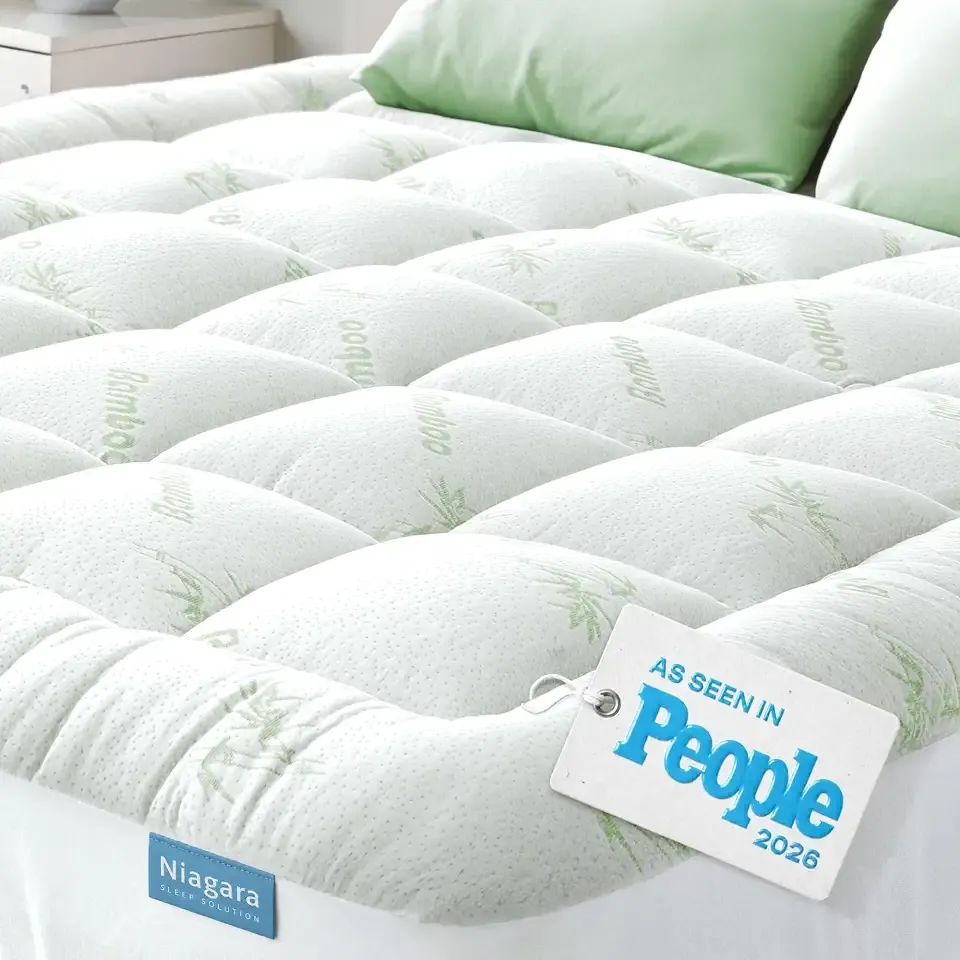 Niagara Sleep Solution Ultra Soft & Cooling Mattress Topper - King Size | Rayon Derived from Bamboo, Pillow Top Mattress Pad, 20" Deep Pocket, Back Pain Relief, Perfect for Hot Sleepers, Green