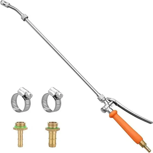 Kit di ricambio per pistola a spruzzo universale in metallo da 70 cm, valvola di intercettazione, 2 fascette stringitubo, ugello a barbetta in ottone