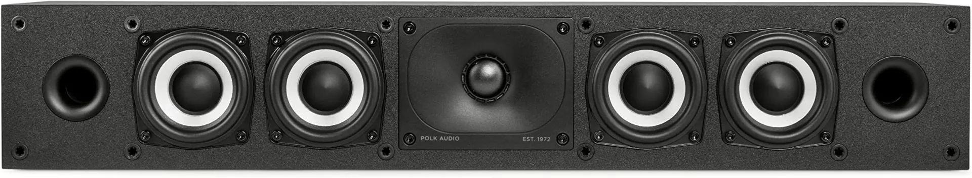 Polk Monitor XT35 Slim Center Channel Speaker - Hi-Res Audio Certified, Dolby Atmos & DTS:X Compatible, 1" Terylene Tweeter & Four 3" Dynamically Balanced Woofers, Wall-Mountable, Midnight Black