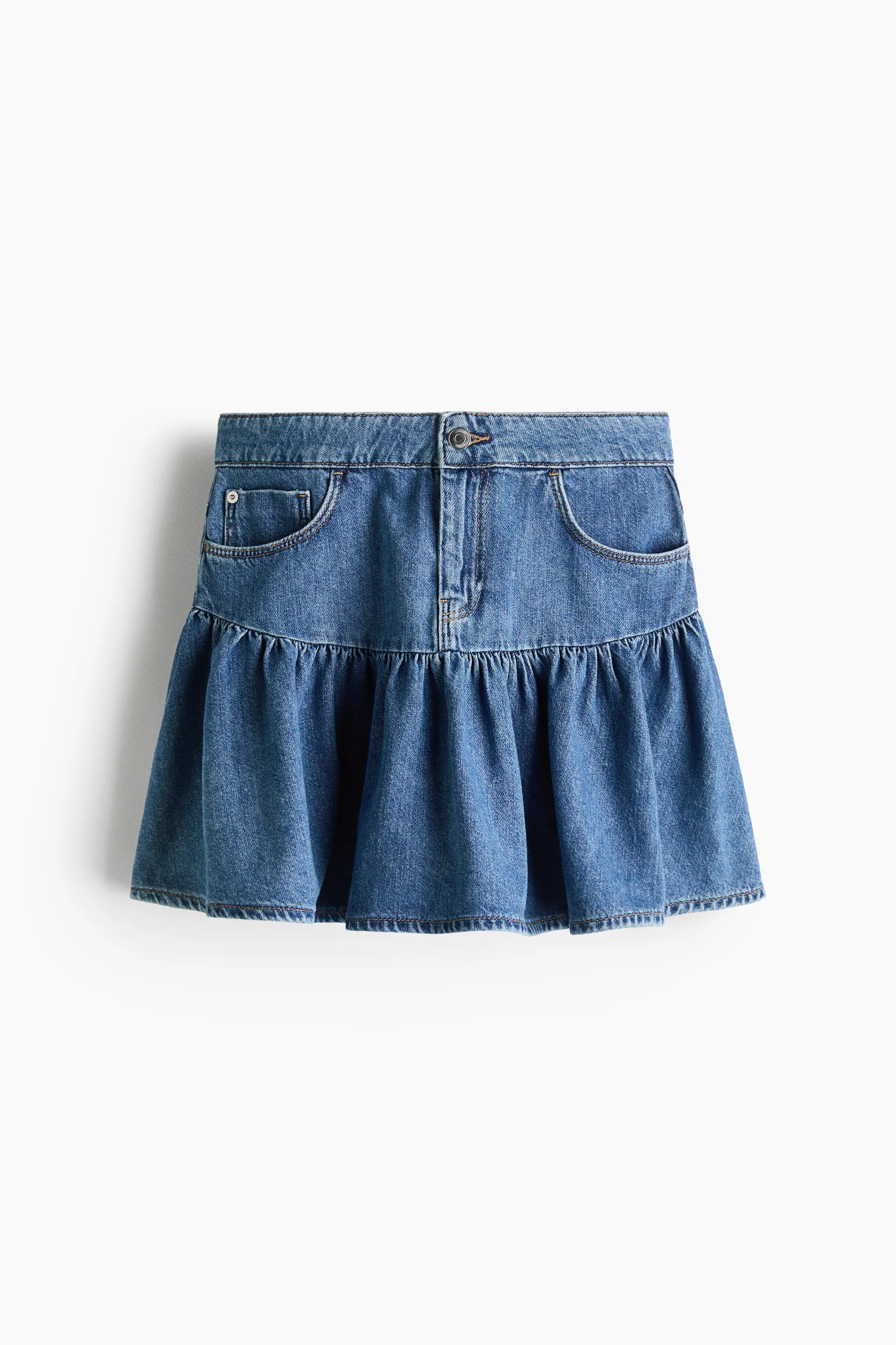 Flared denim skirt
