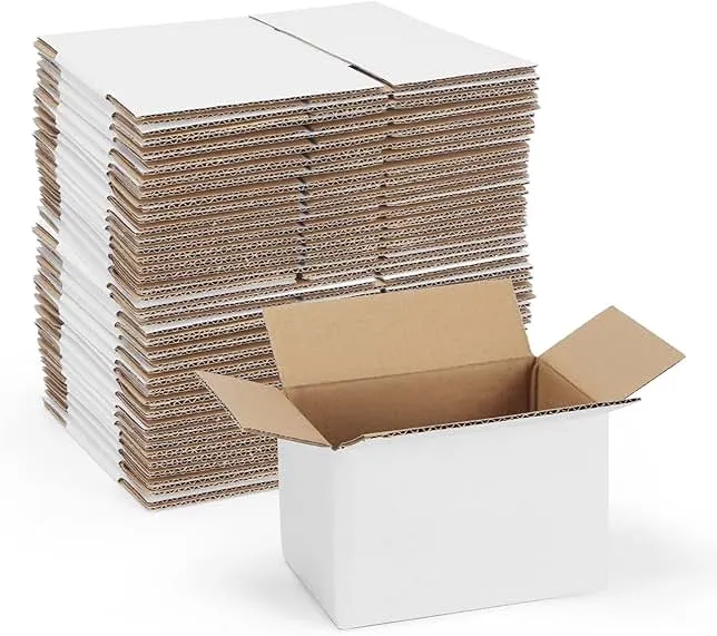 SPEPLA 6x4x4 Shipping Boxes Set of 40, White Corrugated Cardboard Box for Small Business Mailing