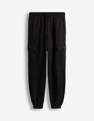 Pantaloni cargo - Piqué - nero