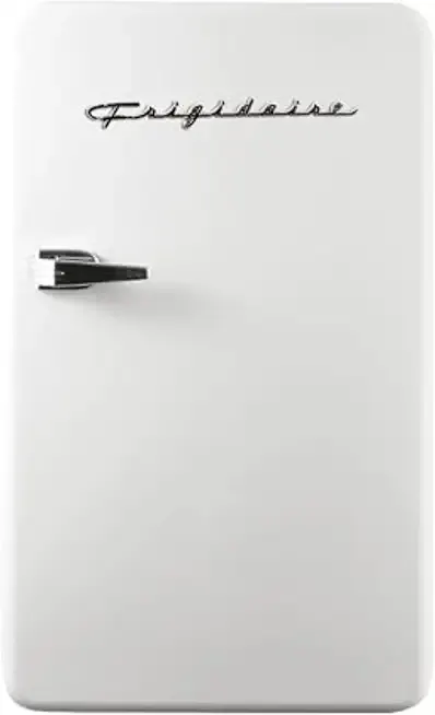 Frigidaire Retro Compact Refrigerator with Chiller, 3.2 cu ft Countertop Fridge, Built-In Bottle Opener, Rounded Corners, Premium, for Office, Bedroom, Dorm Room, Cabin, 18.5D x 20W x 31.5H (White)