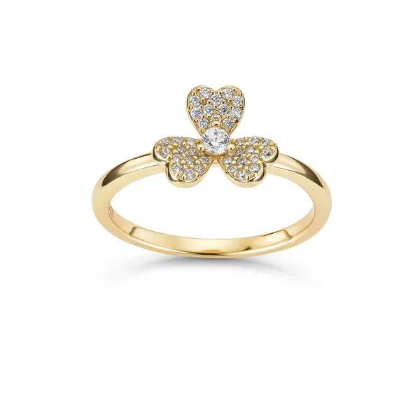 Ring Kløver 925 Forgylt Sølv