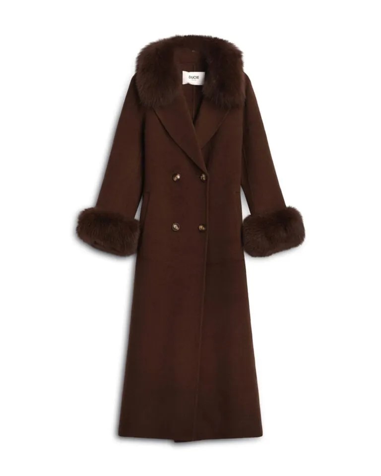 Marta Maxi Coat Faux - Brun
