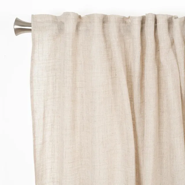 Visillo cinta fruncida, trabillas Taylor poliéster liso beige lino INSPIRE de 200x270cm. Incluye cinta termoadhesiva