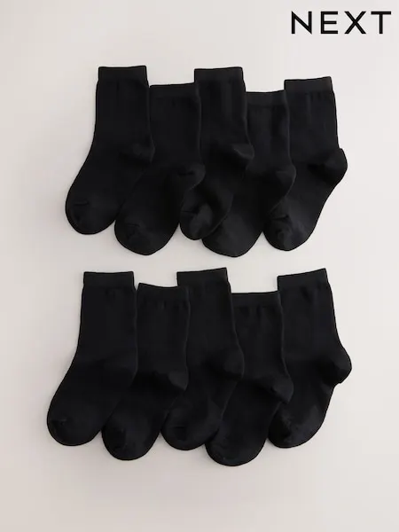 Black 10 Pack Cotton Rich Socks