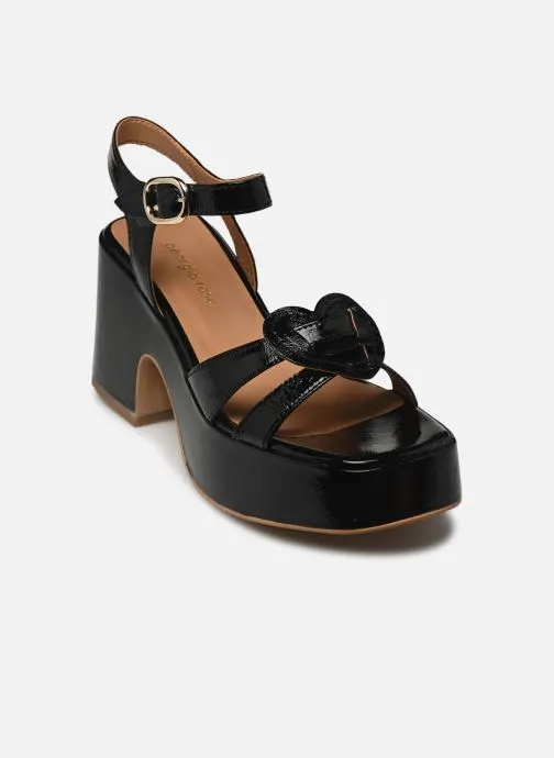 Sandalen Micorazon - sandales - Cuir Vernis pliss dames zwart