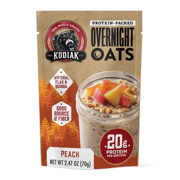 Rollback Kodiak Protein-Packed Peach Overnight Oats, 2.47 oz $3.12 Was $3.58