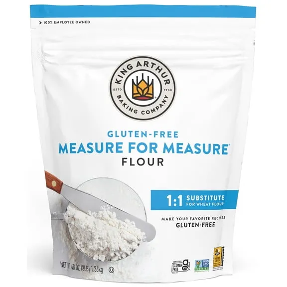 King Arthur Baking Company Non-GMO Project Verified, Certified Gluten-Free Measure for Measure Flour, 3 lb Bag