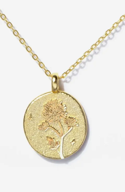 Little Sky Stone Gold Birth Flower Necklace