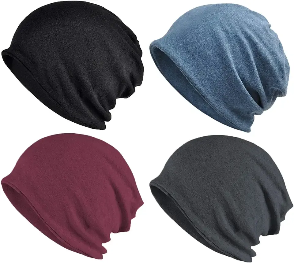 Cotton Slouchy Beanie Hip-Hop Soft Lightweight Running Beanie Adult Skull Hats Cap for Men Women