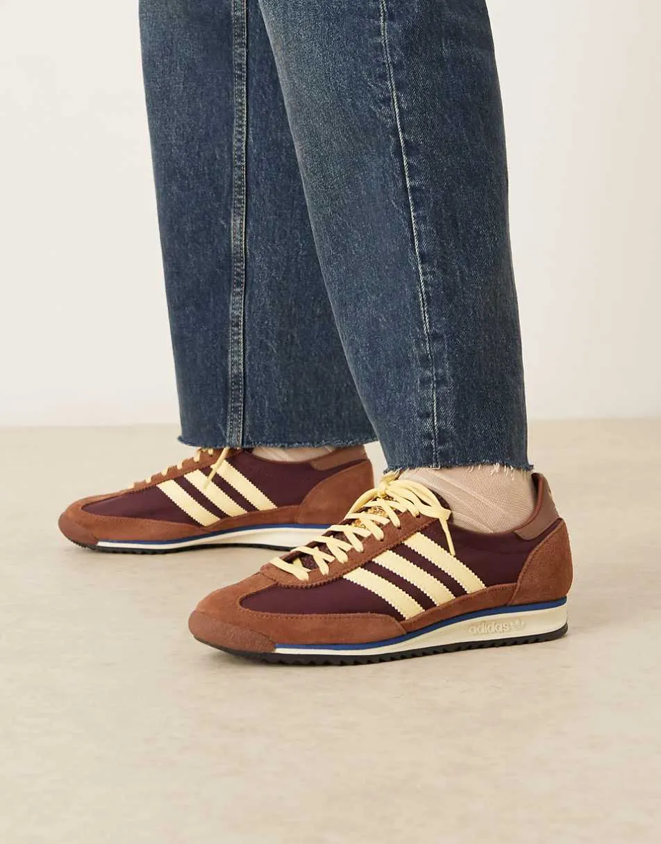 adidas Originals SL 72 OG trainers in brown and yellow