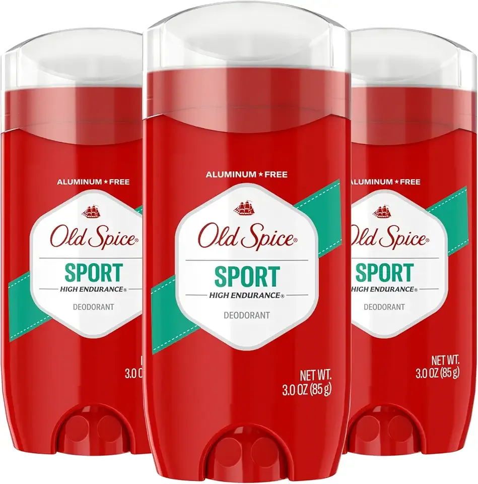 Old Spice Aluminum Free Deodorant For Men, High Endurance, 24/7 Sweat Defense & Odor Protection to Eliminate Odors, 24/7 Freshness & Lasting Scent, Sport Scent, 3.0 oz (Pack of 3)