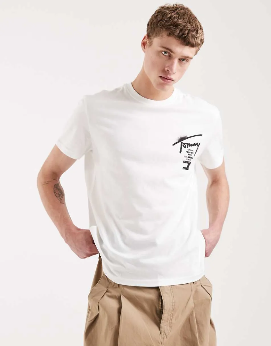 Tommy Jeans city sign logo t-shirt in white