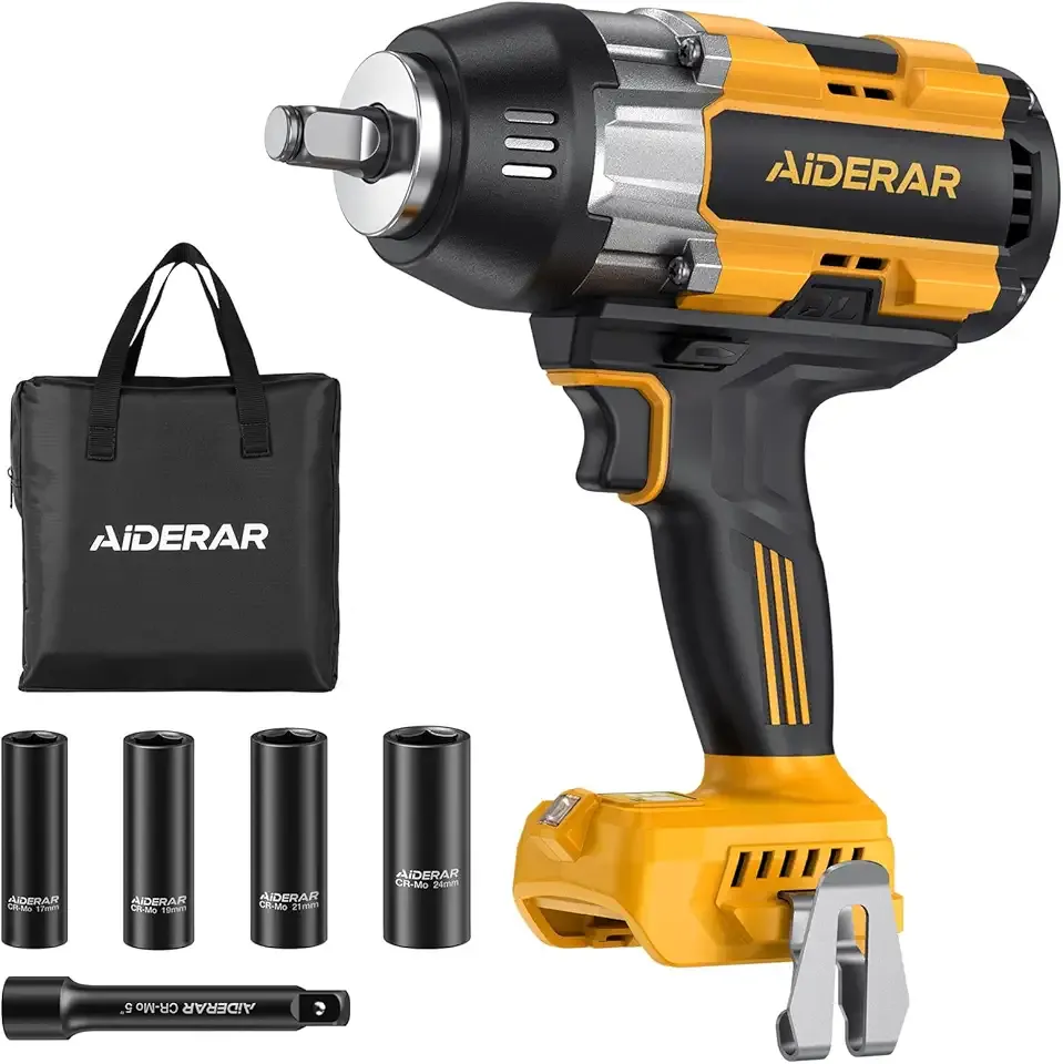 Impact Wrench for DeWalt Battery, 1697Ft-Lbs (2300N.m) Impact Driver, 1/2" Impact Gun 5-Speed High Torque Power Tool for Tire Removal, Rusted Bolts, Heavy Equipment(No Battery)