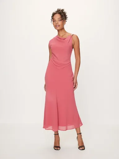 Amanda Gold Trim Midi Dress