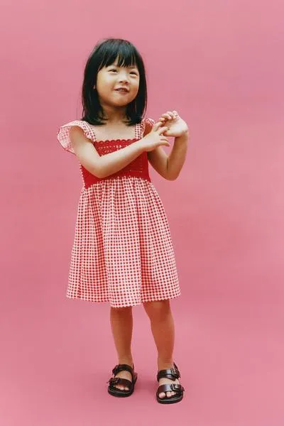 CROCHET GINGHAM DRESS