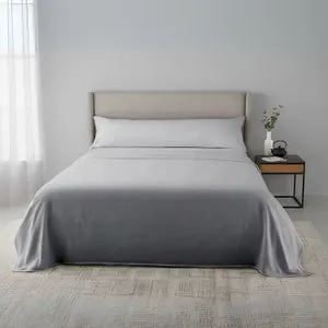 Juego de Sábanas Premium Extrasuave con Ribete Gris 150cm Fusion Home