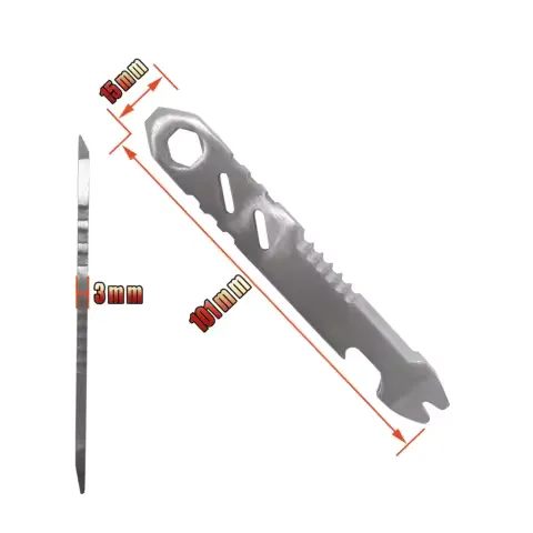 New Mini Stainless Steel Multifunctional Pry Bar, Mini EDC Hex Wrench, Bottle Opener, Portable Outdoor Bicycle Repair Tool