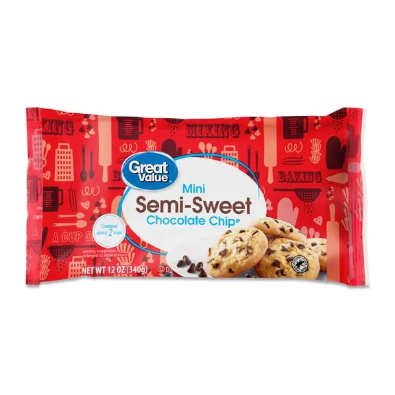 Great Value Mini Semi-Sweet Chocolate Baking Chips, 12 oz Bag $3.86 32.2 ¢/oz